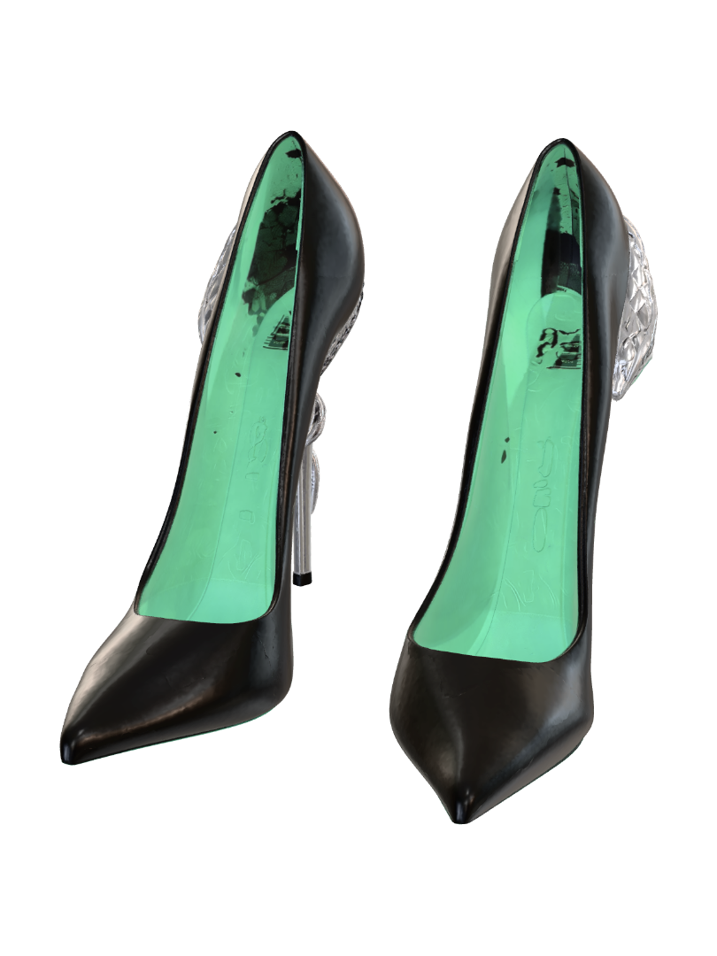 Serpentine Stilettos 3D model, vytvořený pomocí AI