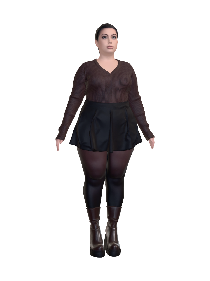 T-pose the lower body. A-pose the upper body. give character short buzzcut haircut. remove… 3D model, vytvořený pomocí AI