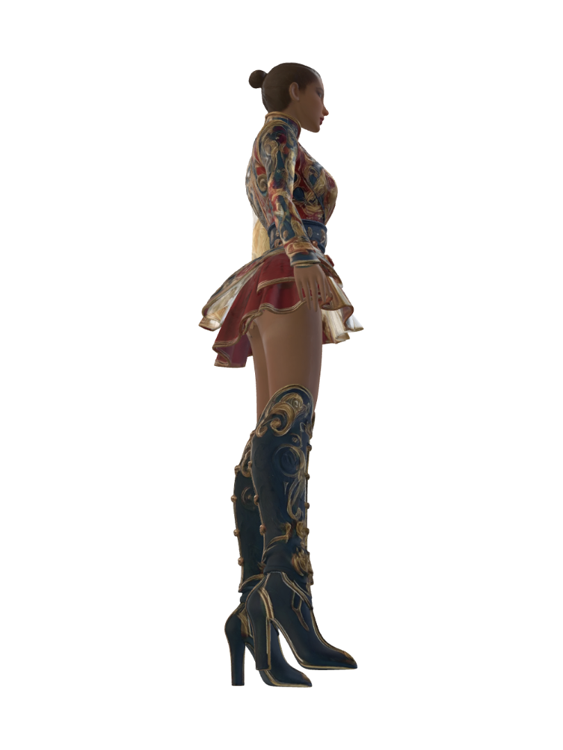 T-pose the lower body. A-pose the upper body. give character short buzzcut haircut. remove… 3D model, vytvořený pomocí AI