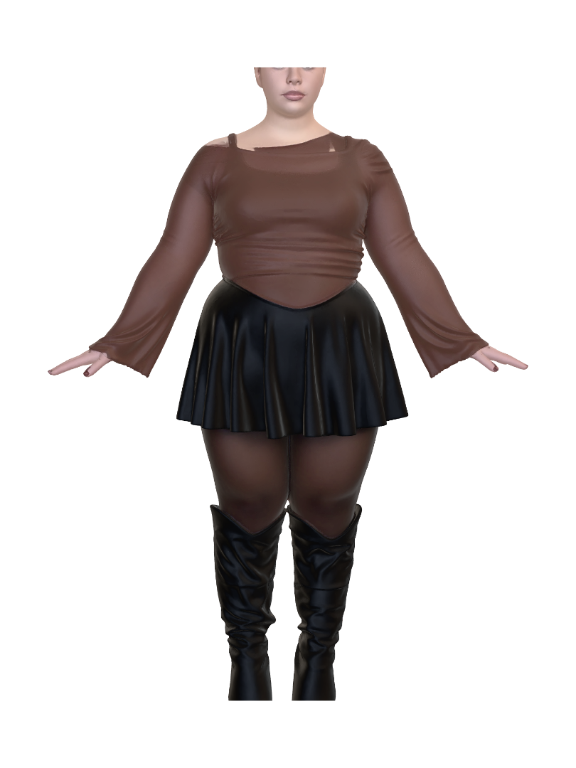 T-pose the lower body. A-pose the upper body. give character short buzzcut haircut. remove… 3D model, vytvořený pomocí AI