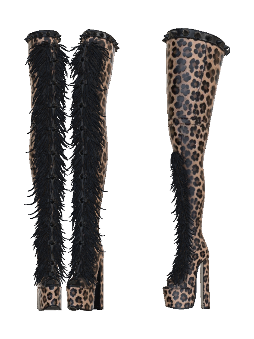 Fierce Feline Boots 3D model, vytvořený pomocí AI