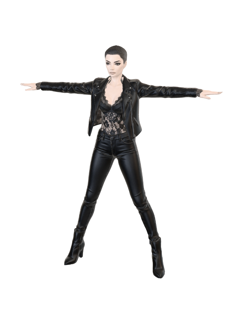 T-pose the upperbody. A-pose the lower body. Give character buzzcut/short hairstyle. Remove… 3D model, vytvořený pomocí AI