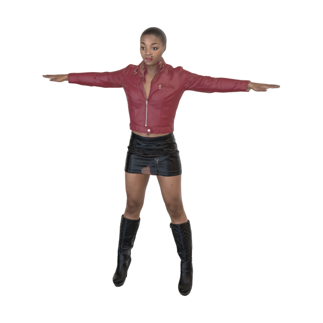 T-pose the upperbody. A-pose the lowerbody. Give character short/buzzcut hairstyle. Remove… 3D model, vytvořený pomocí AI
