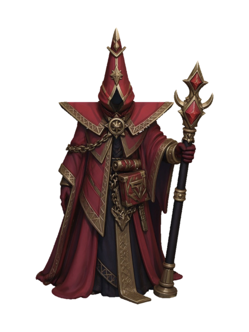 Crimson Archmage 3D model, vytvořený pomocí AI