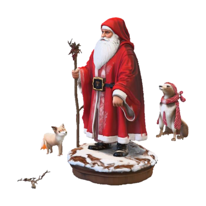 Winter's Guardian 3D model, vytvořený pomocí AI