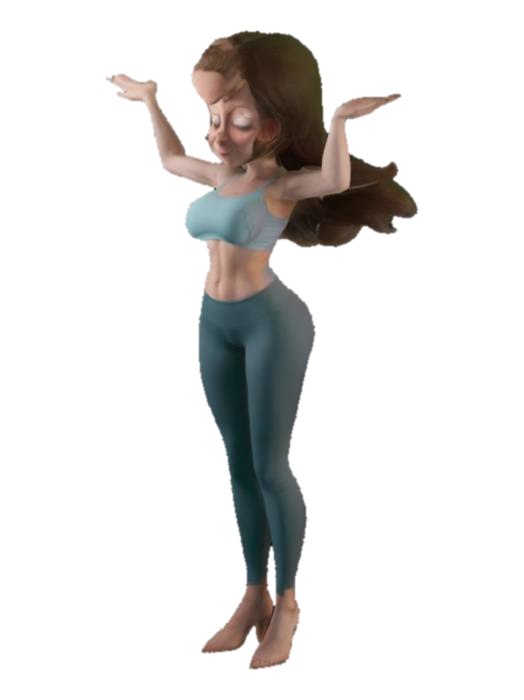 3D model for carly blender tea pose