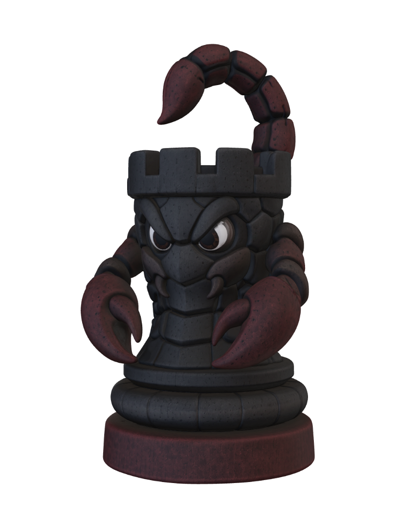 3D-модель Twilight Scorpion Rook, сгенерированная ИИ