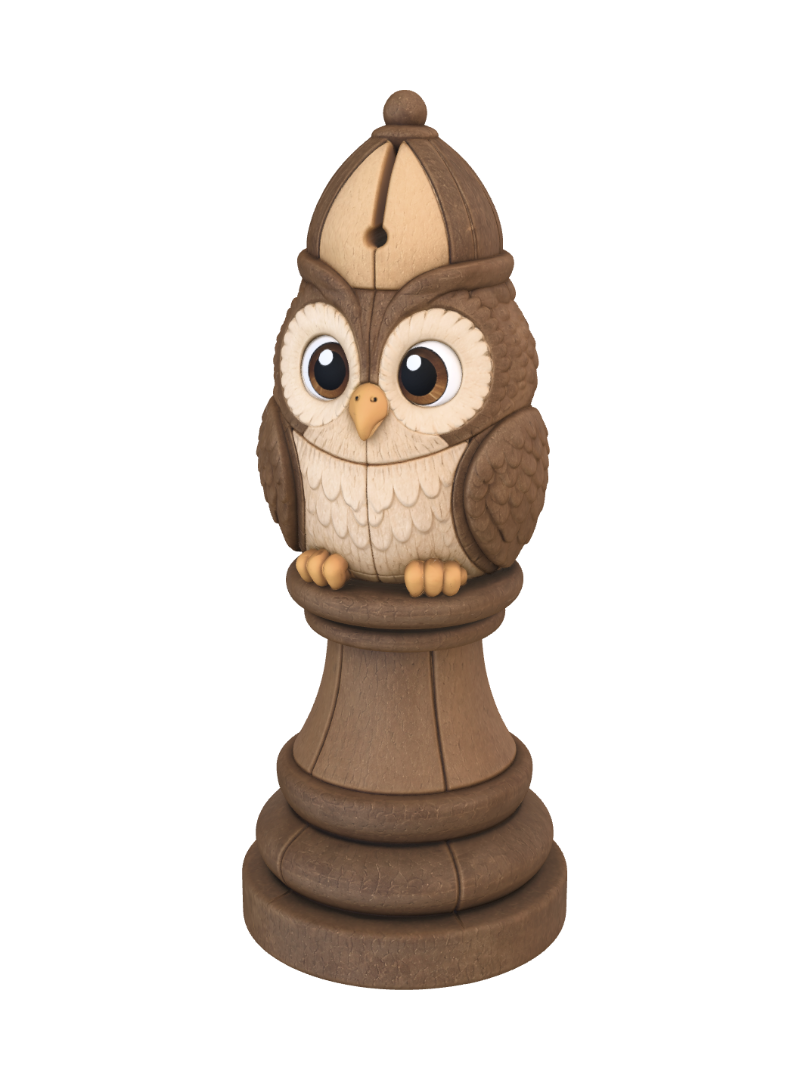 3D-модель The Wise Owl Bishop, сгенерированная ИИ