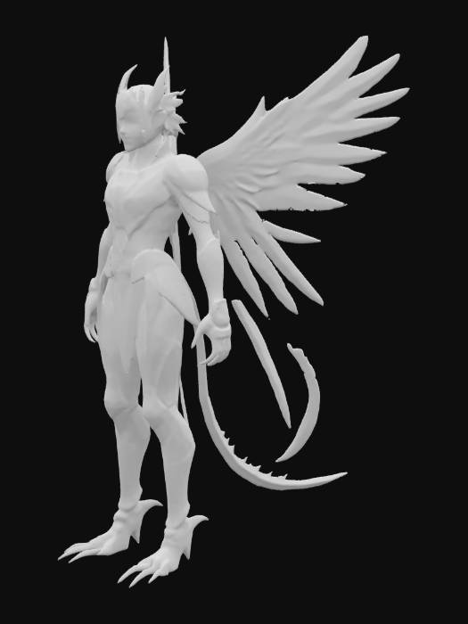 «Futuristic phoenix hero, humanoid/animal hybrid , slender body of a ...