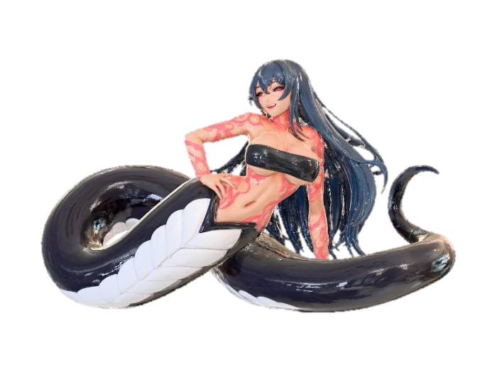 Crimson Serpent Siren 3D model, vytvořený pomocí AI