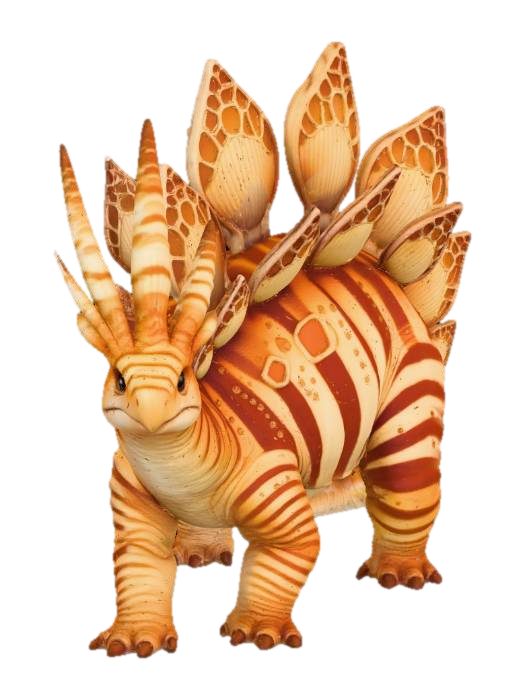 Golden Stegosaurus 3D model, vytvořený pomocí AI