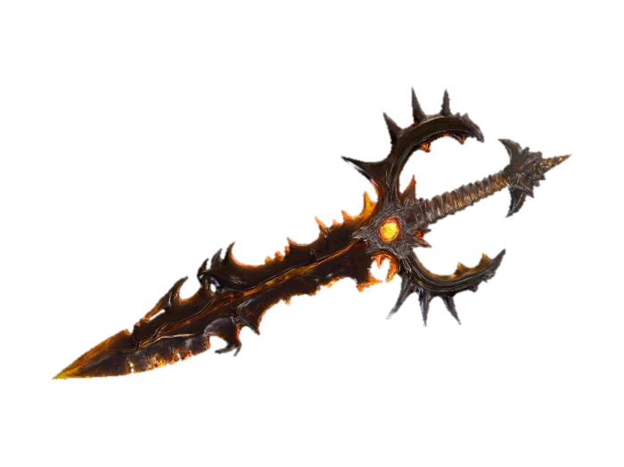 A dark, soul demonic long greatsword irregular and strange shape of blade , forged of jagged… 3D model, vytvořený pomocí AI