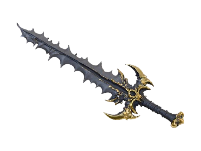 A dark, soul demonic long greatsword irregular and strange shape of blade , forged of jagged… 3D model, vytvořený pomocí AI