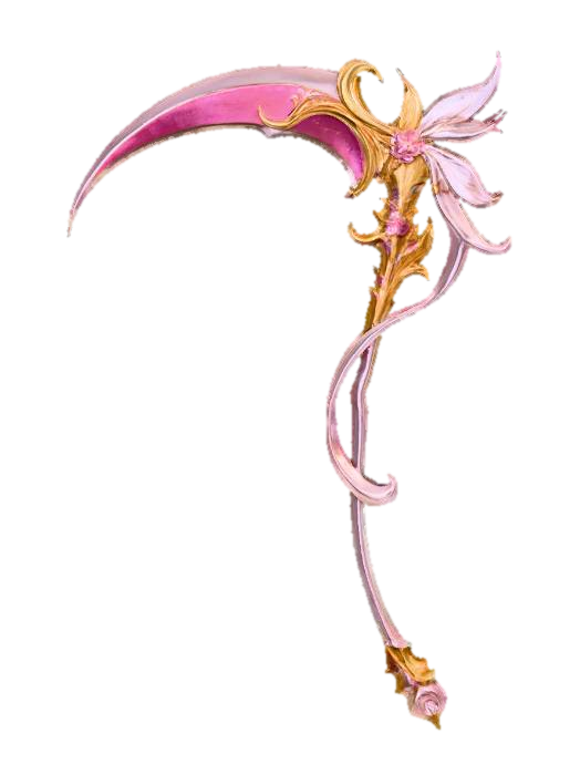 Blossom Scythe 3D model, vytvořený pomocí AI