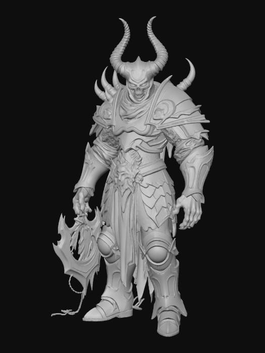 Undead Colosal Stat «A colossal, undead death knight, Alaric, stands proudly, clad in dark ...
