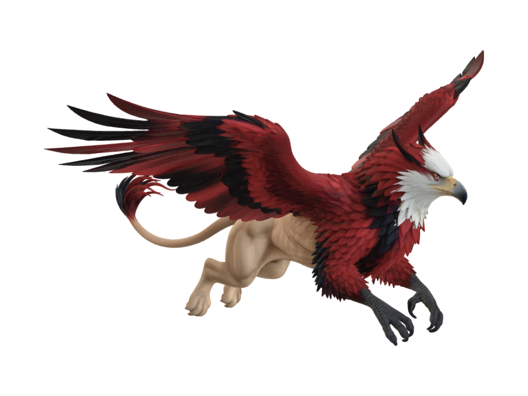 Crimson Phoenix in Flight 3D model, vytvořený pomocí AI