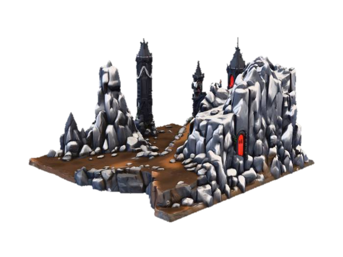 vampire castle scene for an rpg sidescroller game, side-view. no people. no platforms. no… 3D model, vytvořený pomocí AI