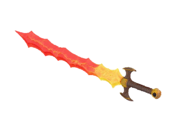 WoW 3.3.5 Epic Schwert "Unbesiegte Flamme" Design: Massive Zweihänder mit lavagefüllten… 3D model, vytvořený pomocí AI