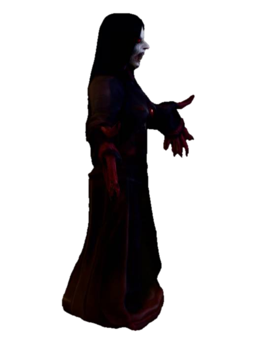 #Halloween2025#, a Zombie demon vampire girl that is a Shadow Creature adult woman of 45… 3D model, vytvořený pomocí AI