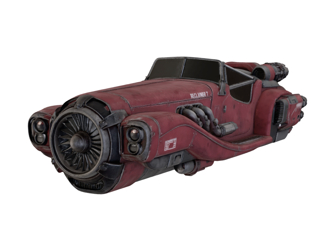 Crimson Thunderjet 3D model, vytvořený pomocí AI