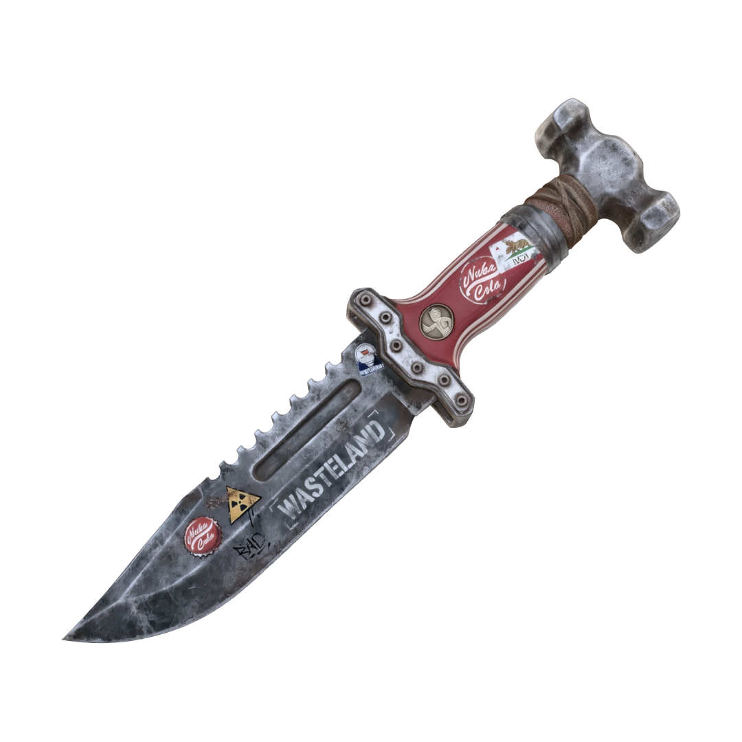 Wasteland Knife 3D model, AI generated