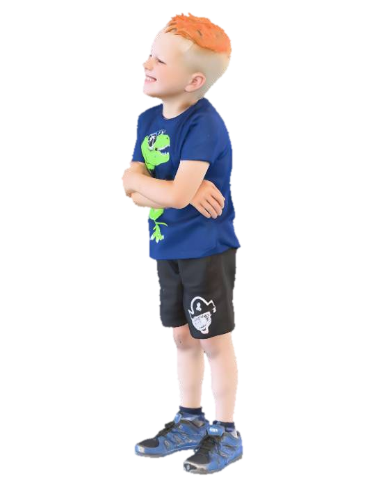 3D model for Smiling Child in a Dinosaur Tee