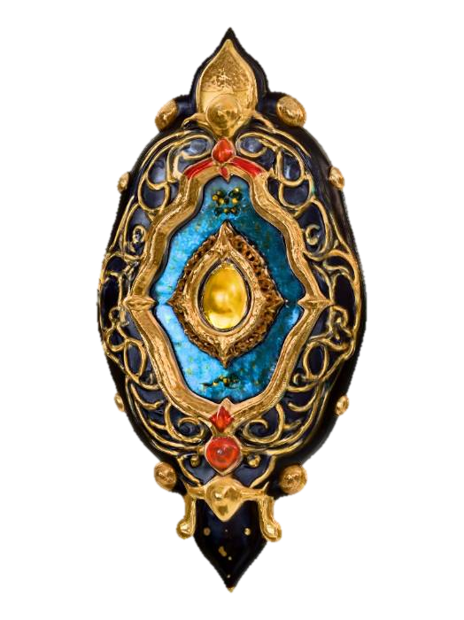 3D model for A hand-painted ancient jewelry talisman, magical, forbidden, elegant, beautiful, intricate detail, bright.