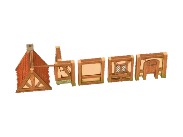 Timber-Framed Cottage Wall Segments 3D model, vytvořený pomocí AI