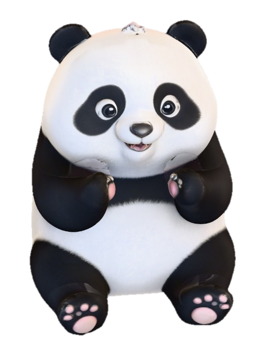 A cute panda print 3D model, vytvořený pomocí AI