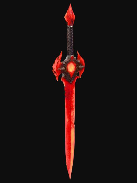 "Dragon Dagger, Made of red flames and black steel with dragon motifs ...