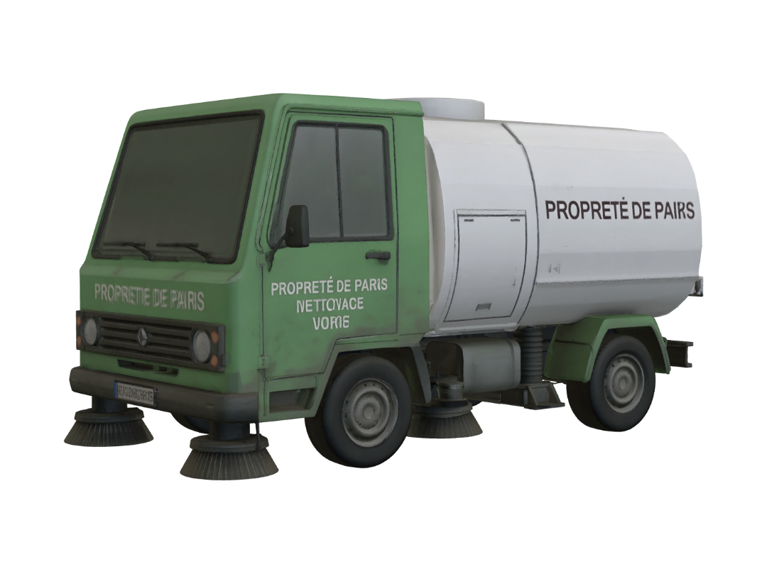 Street Sweeper 3D model, vytvořený pomocí AI