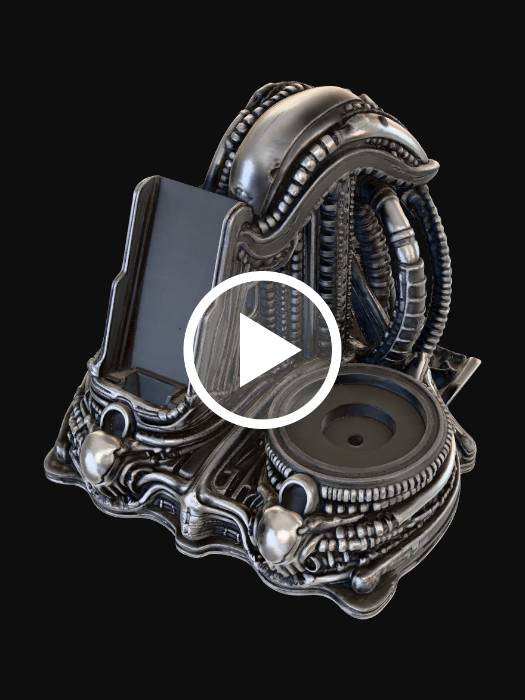 "Xenomorph Phone Stand" - Download free 3D models generated with Meshy ...