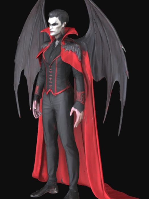 "Vampire king in a red and black cloak with wings" - Download free 3D ...