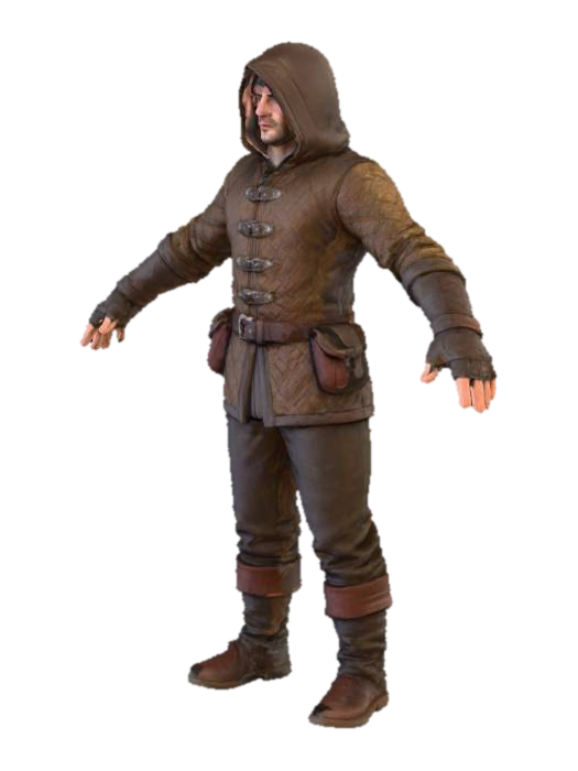 Medieval Ranger 3D model, vytvořený pomocí AI