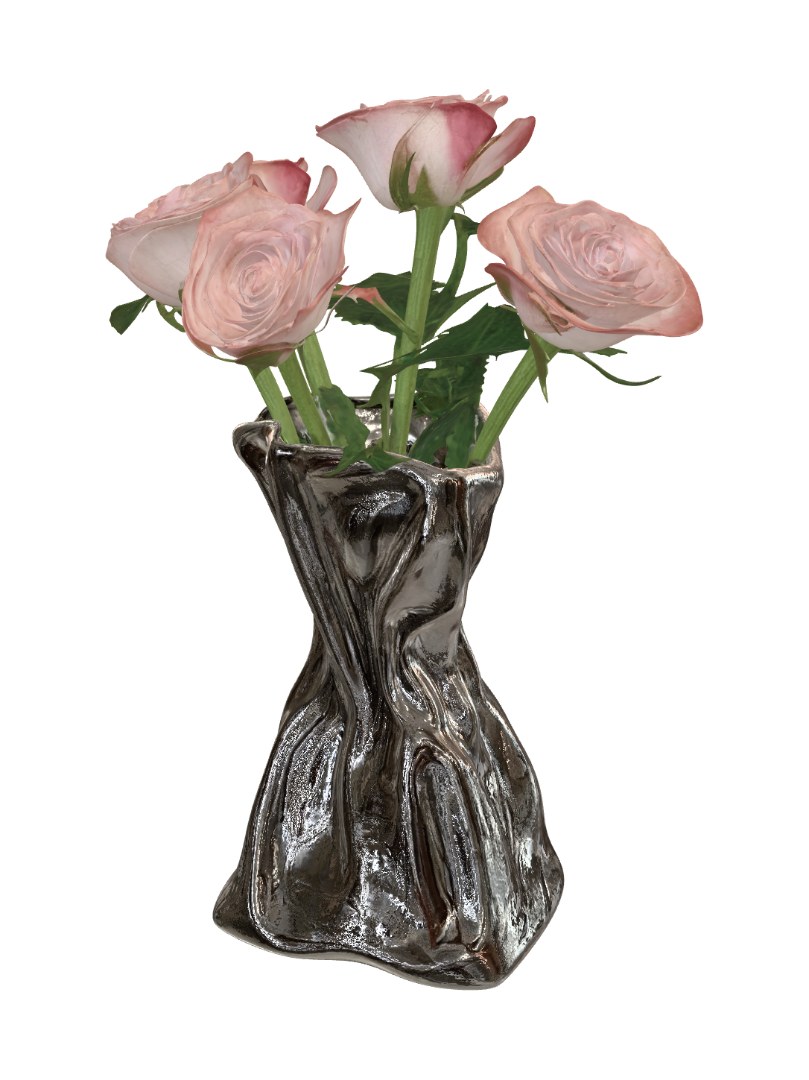 Fresh roses on my desk this morning 🌹 3D model, vytvořený pomocí AI