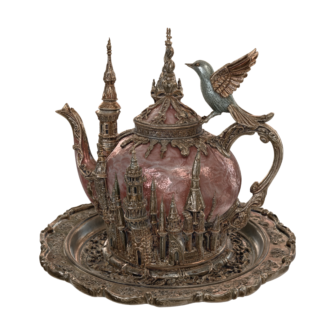 There's a whole kingdom living on this teapot 🏰🫖 3D model, vytvořený pomocí AI