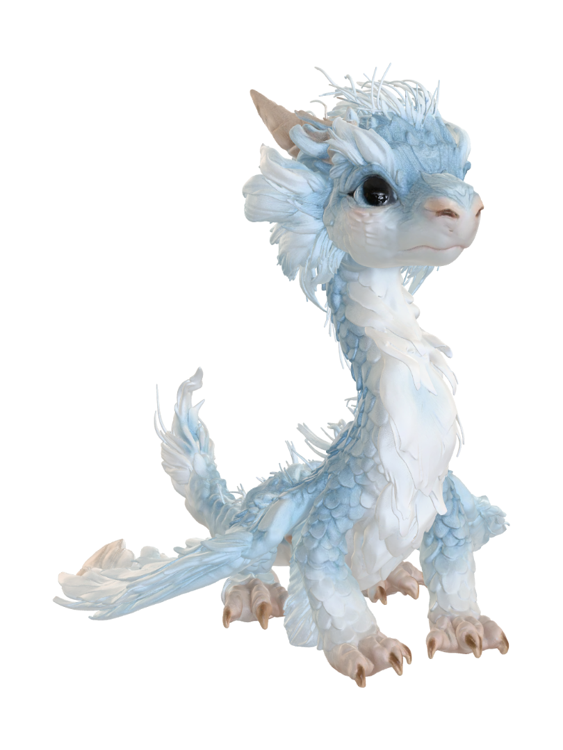 Perle the dragon 3D model, vytvořený pomocí AI
