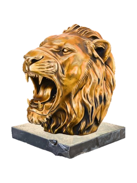Gold Lyon 3D model, vytvořený pomocí AI