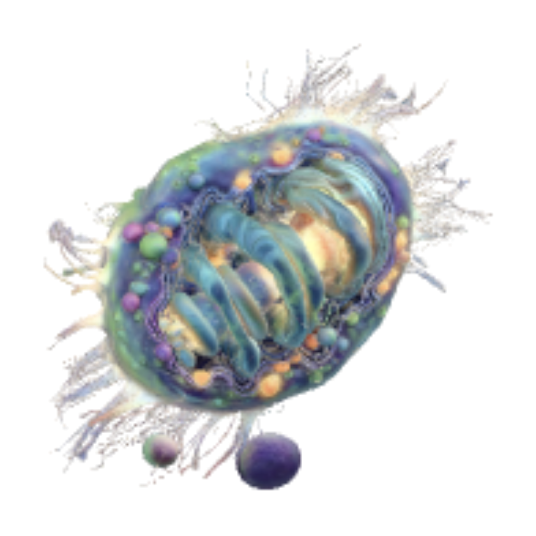 Neon Mitochondrion 3D model, vytvořený pomocí AI