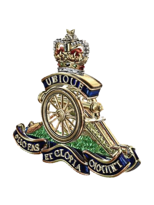 Royal Artillery Crest 3D model, vytvořený pomocí AI