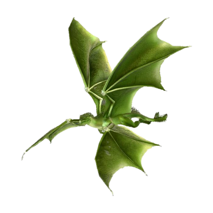 Emerald Dragon in Flight 3D model, vytvořený pomocí AI