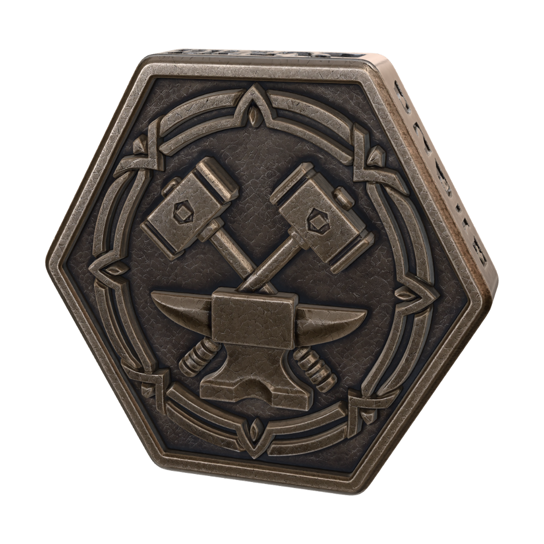 Dwarf King's bronze coin 3D model, vytvořený pomocí AI