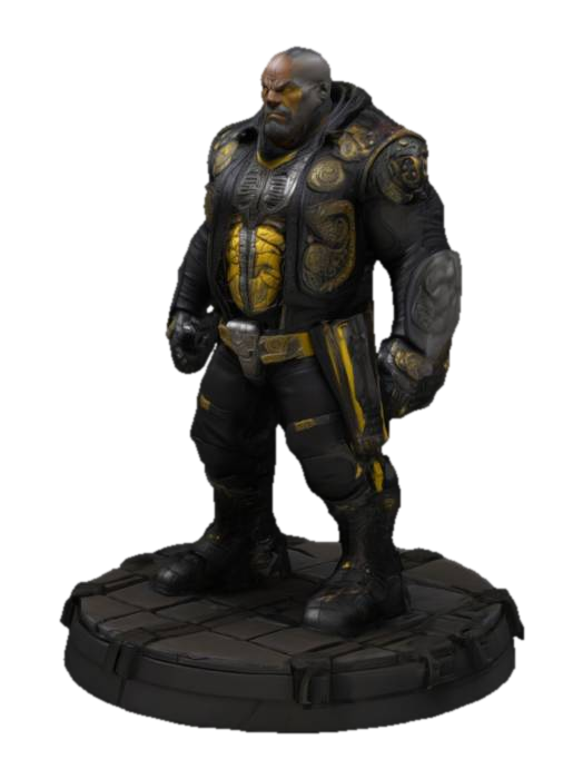 "Cybernetic Guardian" 3D model, vytvořený pomocí AI
