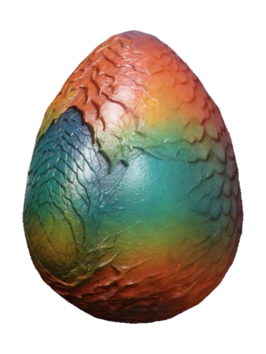 Dragon egg, blended color 3D model, vytvořený pomocí AI