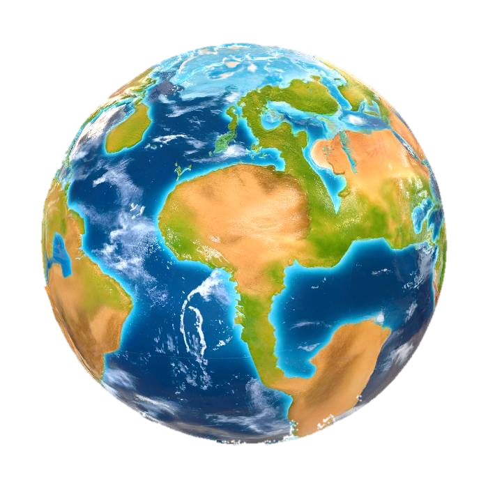 3D model for A highly detailed 3D globe for classroom geography education, realistic Earth model, visible continents, oceans with accurate colors, latitude and longitude lines, soft studio lighting, educational style, ultra detailed, 4K, white background