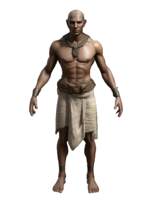 3D model for old egypt slave , Game Assets, Highly Detailed, Ultra Realistic, Symmetrical Body, A-pose, Full Body, ARMS AWAY FROM THE BODY , 180 cm tall, bold , detailed face , no hair , no fur , LOL , game , no gun , no gun holder , no belt , no coat , skin only ,no face hair , no face fur
