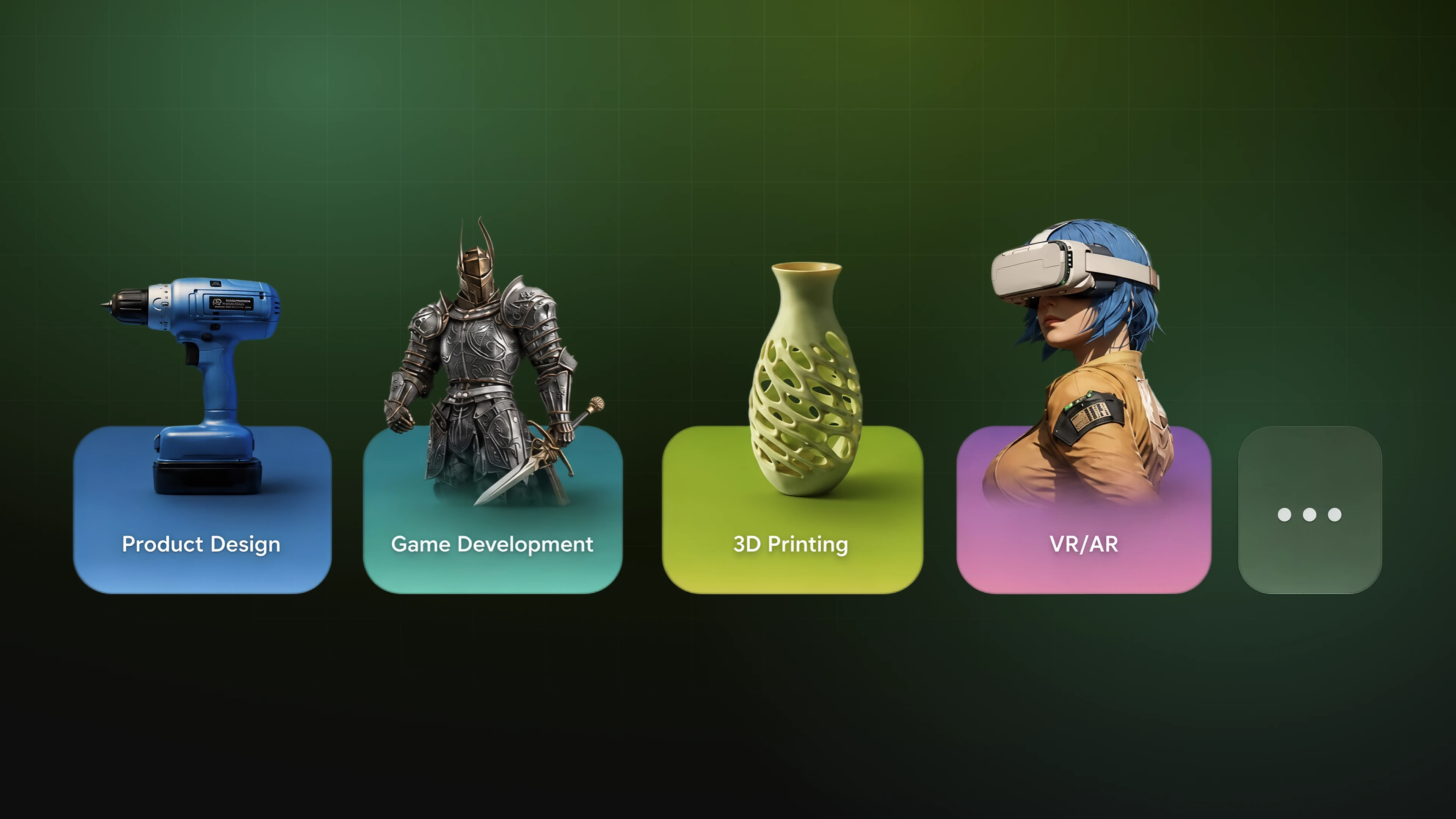 Meshy use cases: product design, game development, 3D printing, and VR/AR